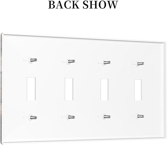 Light Switch Covers Brown Vintage Wooden Board Rustic Wood Quad Toggle Electrical Faceplate 4 Gang Wall Plate Decorative Switch Plates For Farmhouse Cabin Decor