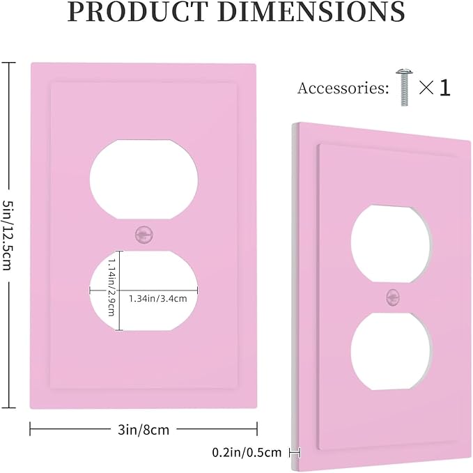Decorative Light Purple Lavender 1 Gang Duplex Wall Plate Receptacle Outlet Covers, Thick Colored Solid Fashion Girl Woman Purple Dual Device Device Light Switch Faceplate Cover