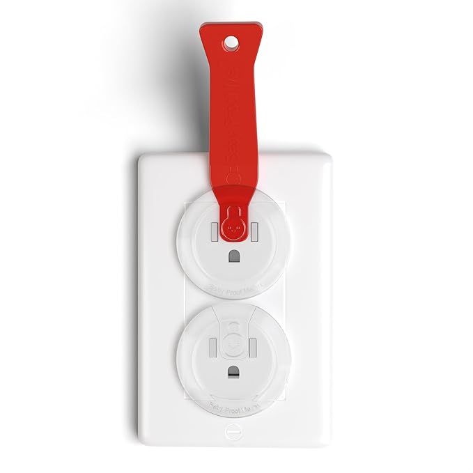 BABY PROOF ME 48 Pack Outlet Covers Baby Proofing, Provide Shock Prevention and Easy Installation, Safe and Secure Plastic Plug Covers for Power Sockets (48 Outlet Covers)