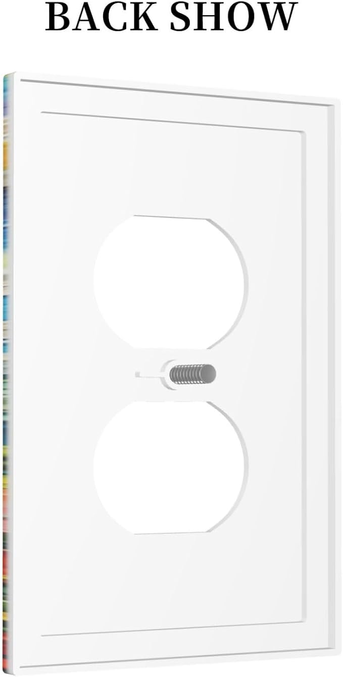 Hot Air Balloons Floral Vibrant Colors Flowers Mountains Stars Moon Outlet Covers 1 Gang Duplex Electrical Receptacle Faceplate Light Switch Cover Wall Plate Decorative Switch Plates for Bedroom