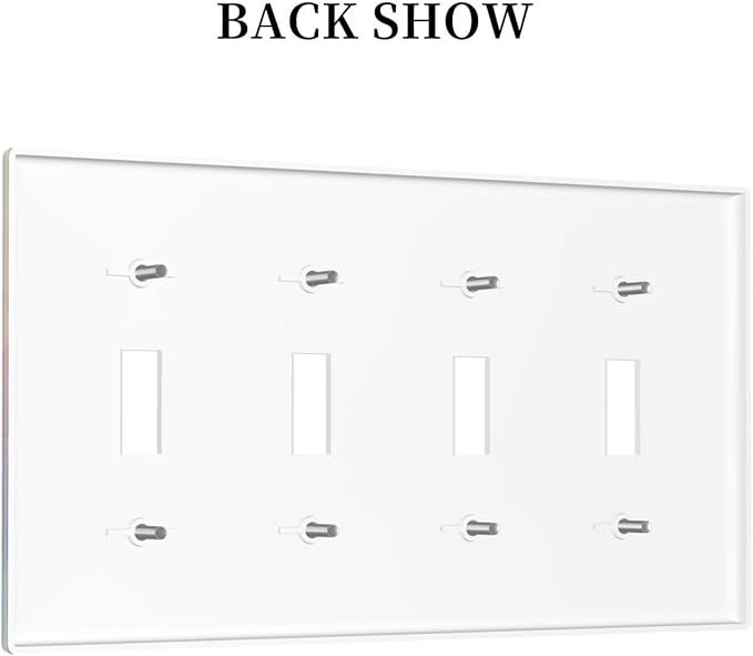 Skeleton Flower Quad Toggle Wall Plate Decorative 4 Gang Light Switch Covers Electrical Switchplate Home Decorate Faceplat for Bathroom Bedroom Kitchen Room 4.5 x 8 Inch