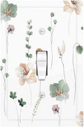Decorative Light Switch Cover Watercolor Floral Botanical Flowers 1 Gang Single Toggle Device Electrical Faceplate Switchplates Decorator Outlet Wall Plate For Living Room Bed Room Decor