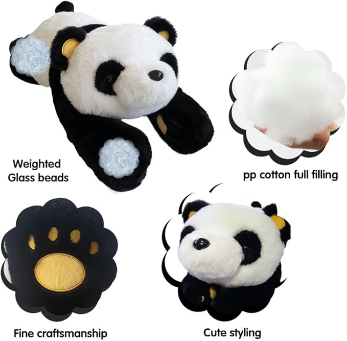 FoxVilla 4lbs Panda Weighted Stuffed Animals, 24 inch Weighted Plush Stuffed Animals for Adults, Cute Soft Weighted Plush Throw Animal Pillow Toy, Birthday Gifts for Adults Kids