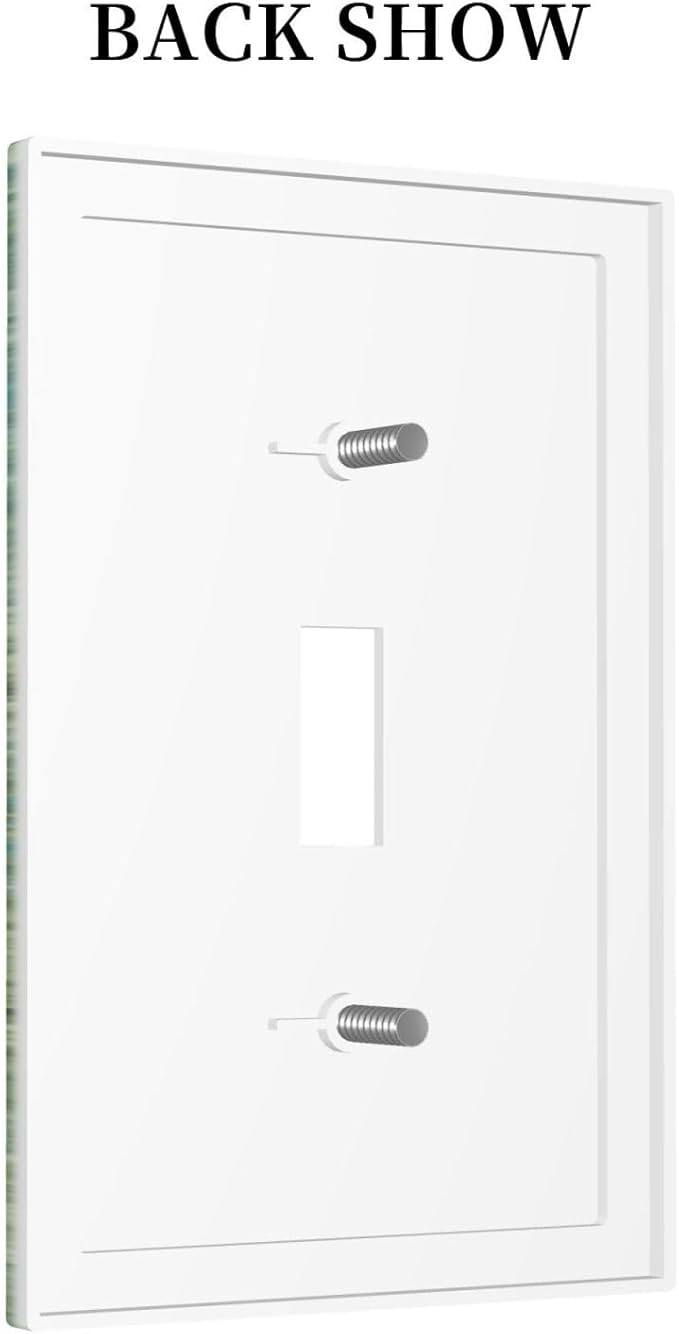 Sage Green Boho Vintage Floral Decorative Light Switch Cover 1 Gang Single Toggle Device Electrical Faceplate Switchplates Decorator Outlet Wall Plate for Bedroom Living Room Decor