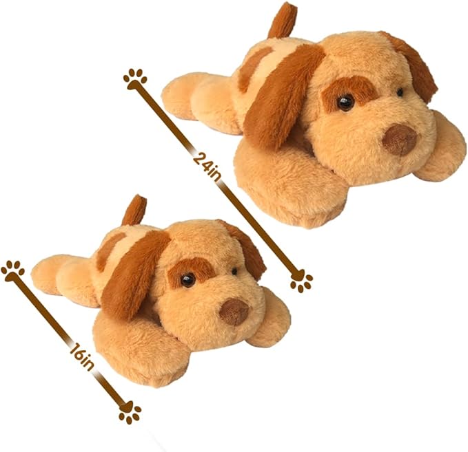FoxVilla 4lbs Dog Weighted Stuffed Animals, 24 inch Weighted Plush Stuffed Animals for Adults, Cute Soft Weighted Plush Throw Animal Pillow Toy, Birthday Gifts for Adults Kids