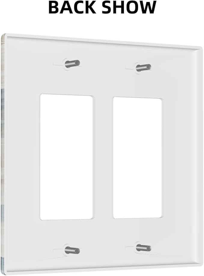 Decorative Outlet Covers Blue Rose White Flowers Rustic Floral 2 Gang Wall Plate Double Rocker Two Switch Wall Cover Plate Jumbo Dual Electrical GFCI Face Plate for Switch Decor