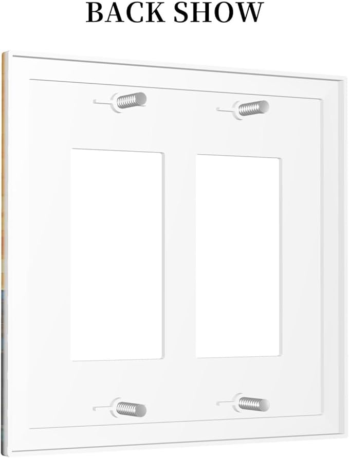 Abstract Sunflower Graffiti Floral Paint Art Flower Decorative Outlet Covers 2 Gang Double Gfci Rocker Electrical Wall Panels Light Switch Cover Plate for Bedroom Living Room Decor