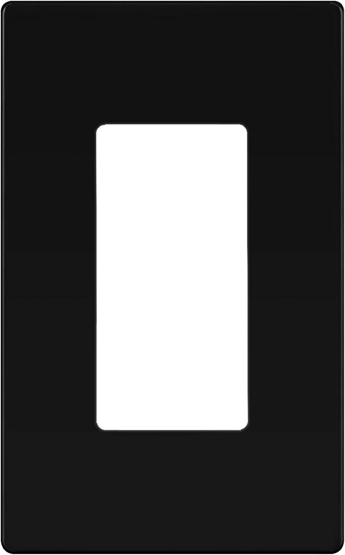 TG Screwless Decorator Wall Plates Child Safe Outlet Covers, Size 1-Gang 4.50" H x 2.75” L, Unbreakable Polycarbonate Thermoplastic, UL Listed, Matte Black (1 Pack)