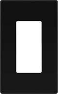 TG Screwless Decorator Wall Plates Child Safe Outlet Covers, Size 1-Gang 4.50" H x 2.75” L, Unbreakable Polycarbonate Thermoplastic, UL Listed, Glossy, Black (1 Pack)