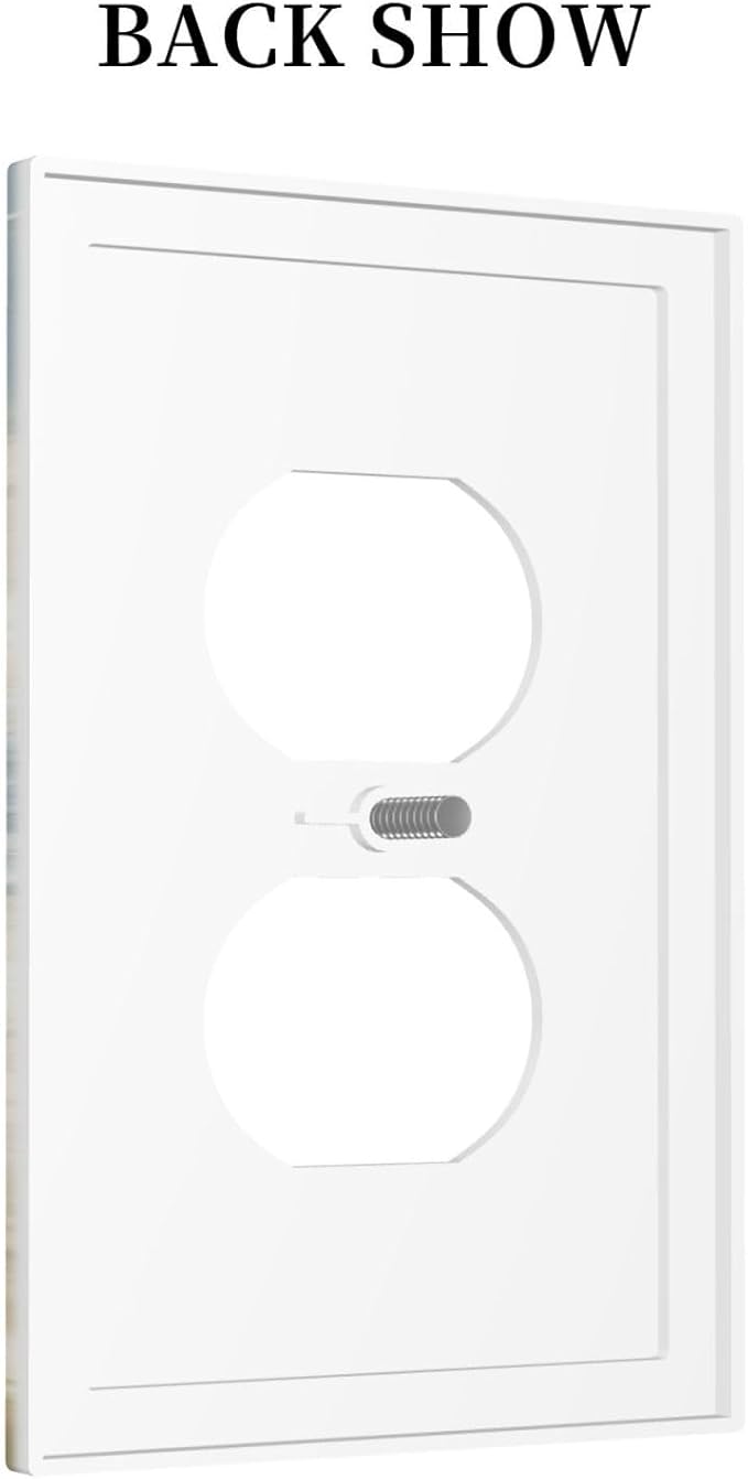 Sea Beach 1 Gang Electrical Duplex Outlet Covers Light Switch Cover Old Ship Reed Lighthouse Seascape Receptacle Wall Plate Decorative Faceplate for Country Bedroom Kitchen Living Room Decor