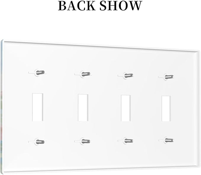 Cat Flower Quad Toggle Wall Plate Decorative 4 Gang Light Switch Covers Electrical Switchplate Home Decorate Faceplat for Bathroom Bedroom Kitchen Room 4.5 x 8 Inch