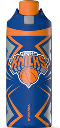 Hydrapeak x NBA Officially Licensed New York Knicks Oasis 20 oz Insulated Kids Water Bottle, Stainless Steel Water Bottle Kids with Chug Lid, Push Button