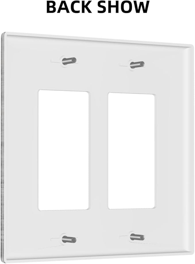 Outlet Covers Gray White Speckled Weathered Concrete Wall 2 Gang Double Rocker Light Switch Cover Plate Decorative Wall Plate GFCI Socket Cover Electrical Switch Plate Covers for Bedroom Home