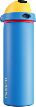 POWCAN 24 oz Insulated Water Bottle with Straw: 2-in-1 with Push-Button Spout & Quick-Flip Straw, Leakproof, Cold 24Hrs, Fits Car Cup Holder, Stainless Steel Cup for Sports, Outdoors (Sailor Quack)
