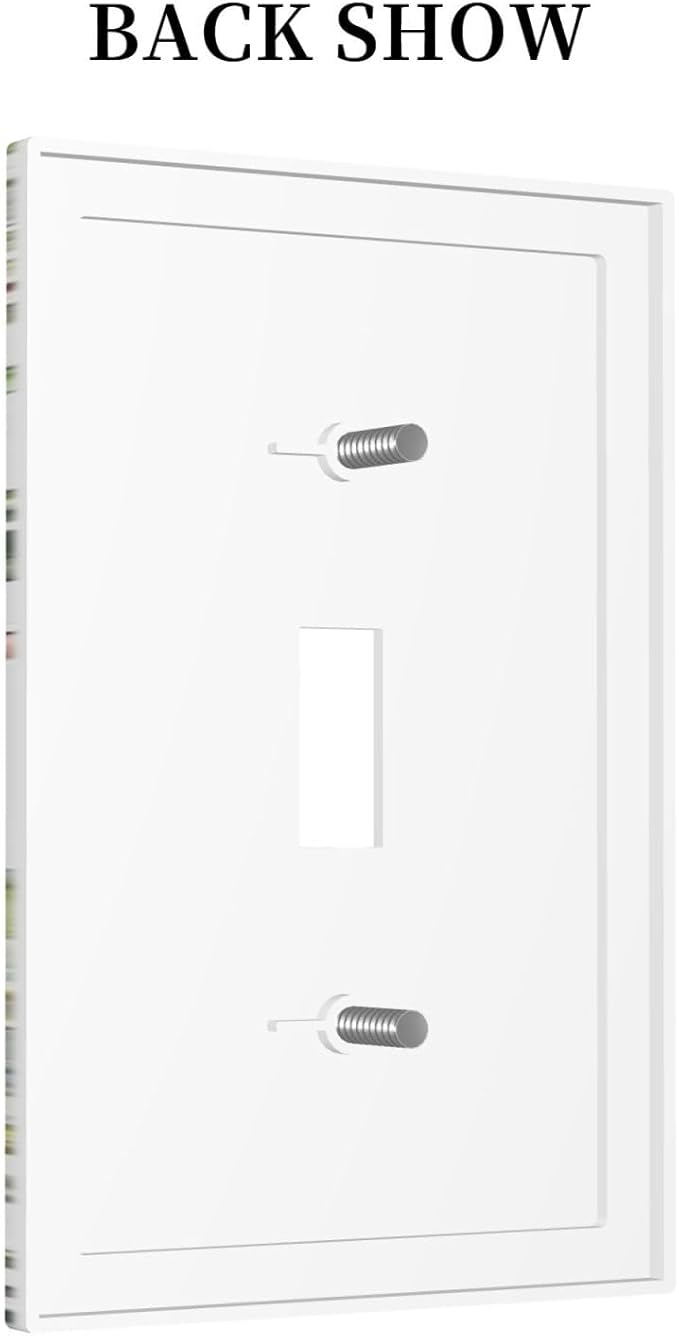 Eucalyptus Sage Green Leaf Plant Floral Decorative Light Switch Cover 1 Gang Single Toggle Device Electrical Faceplate Switchplates Decorator Outlet Wall Plate for Bedroom Living Room Decor