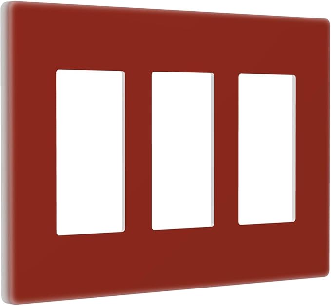Brown 3 Gang Triple Rocker/Decorator Light Switch Wall Plate Cover Decorative GFCI Electrical Faceplate Switchplate Dimmer