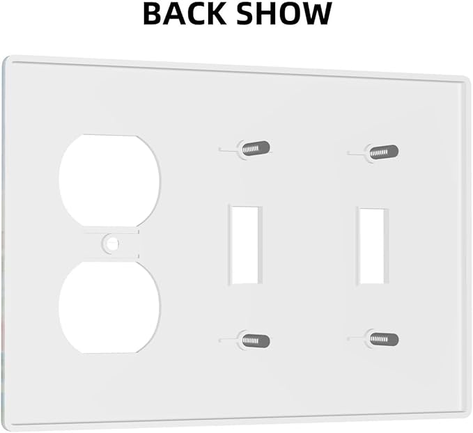 Cat Flower 2 Toggle 1 Duplex Receptacle Outlet Cover Wall Plate Decorative 3 Gang Light Switch Covers Electrical Switchplate Home Decorate Faceplat for Bathroom Bedroom Kitchen Room 4.5 x 6.4 Inch