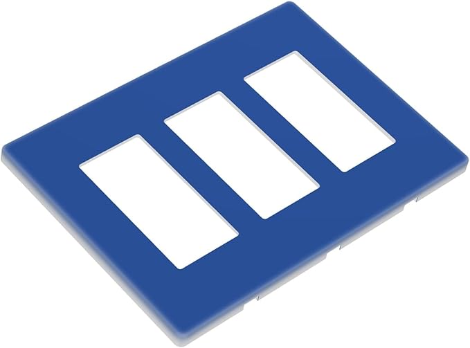 Blue 3 Gang Triple Rocker/Decorator Light Switch Wall Plate Cover Decorative GFCI Electrical Faceplate Switchplate Dimmer