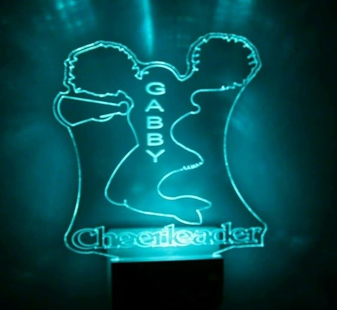 Night Light Multi Color Personalized LED Plug-in, Ultra-Slim Touch Night Light Smart Dusk to Dawn Sensor, Kids Children's Bedroom Kitchen Bathroom Hallway Play Room Variations (Cheerleader)