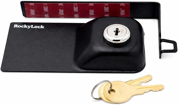 Child Proof Fridge Lock with Keys – Child Safety Refrigerator Cabinet Lock (1 Pack, Black)