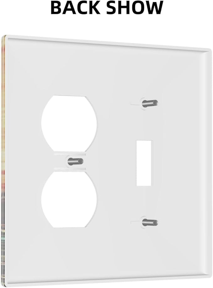Red Mandala Boho Flower Bohemian Floral Combination 1-Toggle 1-Duplex Receptacle 2 Gang Wall Plate, Burnt Orange Sun Sunflower 2 Gang Combo Single Toggle/Light Switch One Duplex Outlet Faceplate Cover