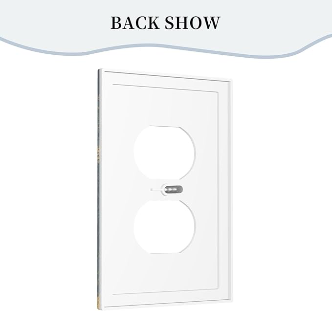 Decorative Outlet Covers with Golden Trees & Abstract Gradient Forest Landscape Design 1 Gang Duplex Light Switch Cover Plate Unique Wall Plates Switchplate Cover for Blue Retro Home Decor