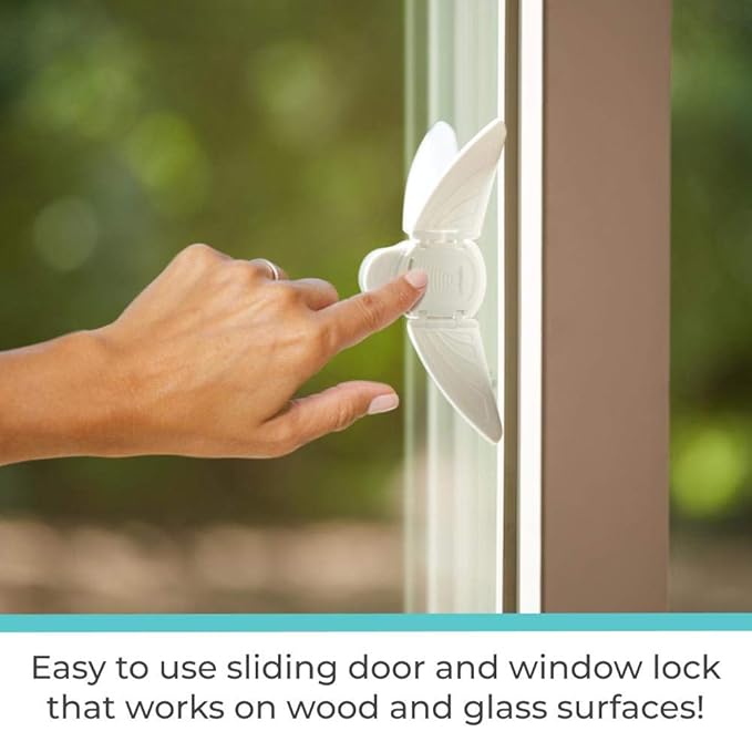 Toddleroo by North States - Sliding Door & Window Lock for Baby Proofing: Sliding Door Lock for Child Safety - Pack of 1 - White