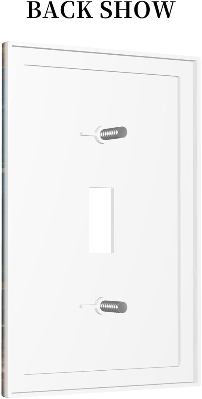 Delicate White Daisy Jars Retro Wood Background Decorative Light Switch Cover 1 Gang Single Toggle Device Electrical Faceplate Switchplates Decorator Outlet Wall Plate for Farmhouse Home Decor