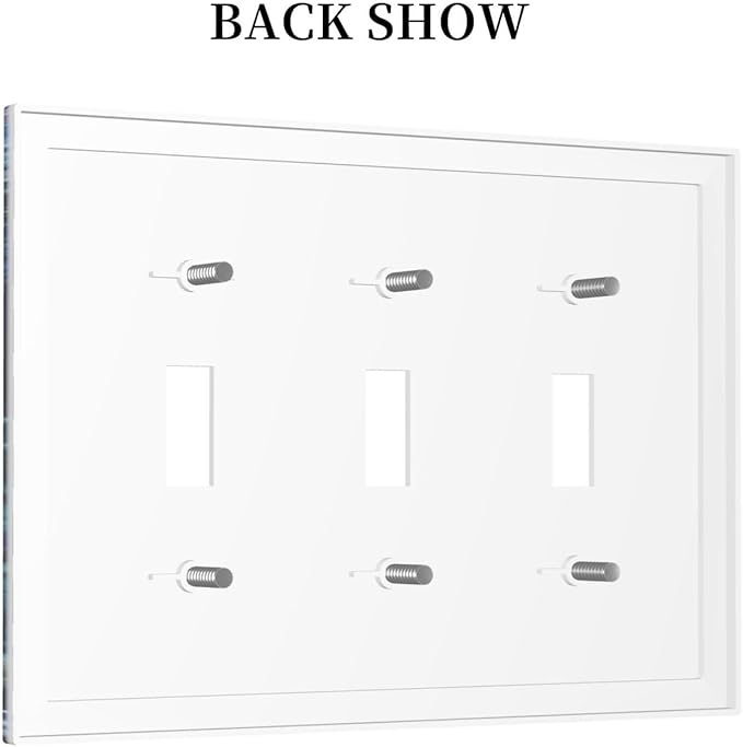 Jellyfish Sea Turtle Fantasy Ocean Coral Underwater World Decorative Switch Plates 3 Gang Wall Plate Triple Toggle Light Switch Cover Faceplate Electrical Wall Panels for Nursery Kids Room Decor