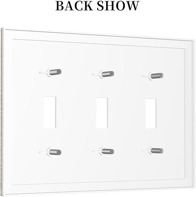 Decorative Light Switch Cover Plate Light Brown Wood Grain 3 Gang Wall Plate Triple Toggle Switch Plate Covers Electrical Outlet Cover for Farmhouse Cabin Decor