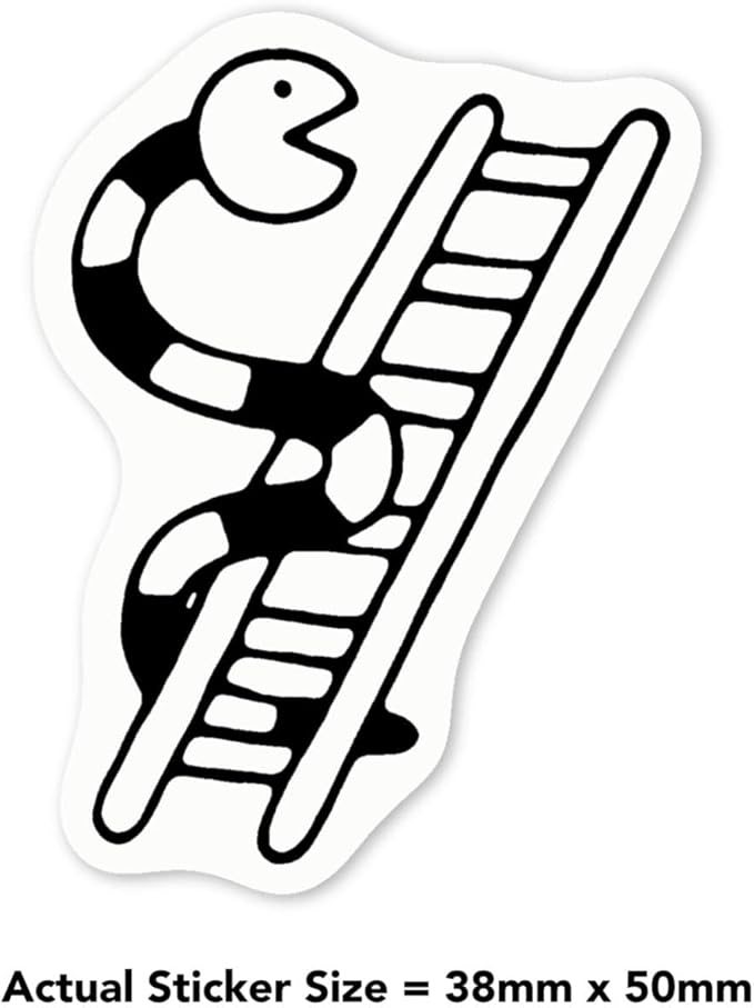 Azeeda 4 x 'Snakes & Ladders' White Premium Vinyl Decal Stickers – Waterproof, Durable & Easy to Apply - Ideal for Car Bumpers, Windows, Bins and More (DW00024893)