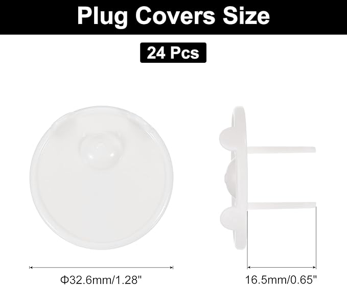 MECCANIXITY 24 Pack Outlet Covers Proofing, Plug Covers Easy Installation Electric Plug Protectors Safety Socket Cover Plugs Protector White