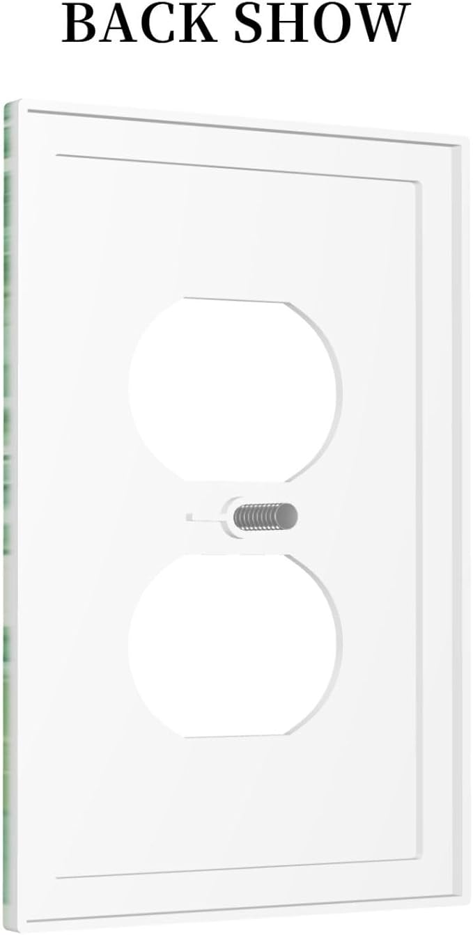 Outlet Covers Tropical Palm Tree Leaf Green Plant 1 Gang Duplex Light Switch Cover Decorative Switch Plates Electrical Receptacle Faceplate Wall Plate For Bed Room Living Room Decor