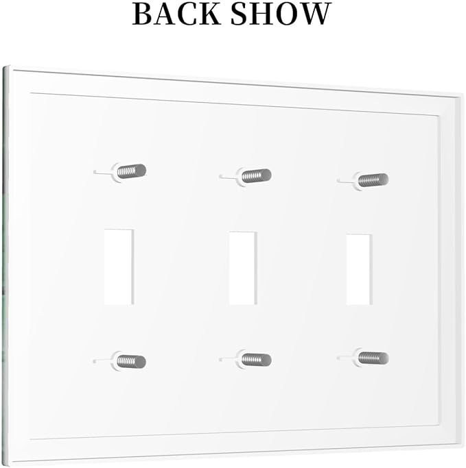 Decorative Light Switch Cover Plate Abstract Luxury Emeralds Green Gold MarbleTextures 3 Gang Wall Plate Oversized Triple Toggle Switch Cover Plate Jumbo Electrical Face Plate