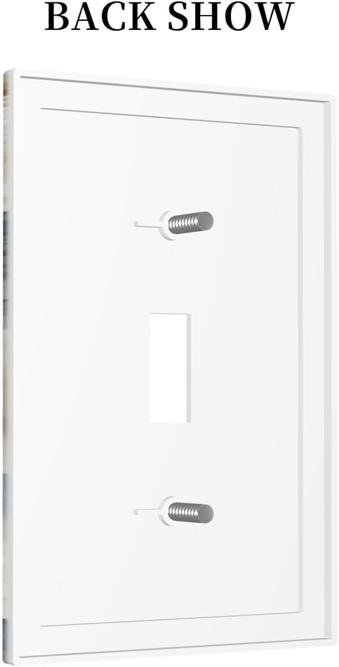 Decorative Light Switch Cover Blue Rose White Flowers Rustic Floral 1 Gang Wall Plate Oversized Single Toggle Wall Cover Jumbo Electrical Switchplate Face