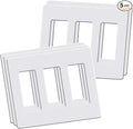 3-Gang Screwless Decorator Wall Plates, Decorative Outlet Covers, Standard Size 4.68" x 6.54" Switch Plate for Decor Dimmer, GFCI, USB Receptacle (5 Pack, Gloss White)