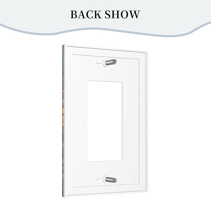 Light Switch Cover Plate Vintage Forest Sun Boho Mountain Starry Sky 1 Gang Outlet Covers Single Rocker Decorative Switch plates Electrical Wall Plates GFCI Receptacle for Bathroom Bedroom