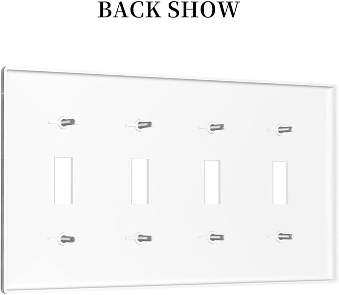 Whimsical Nature Enchanted Forest Landscape Light Switch Covers Quad Toggle Electrical Faceplate 4 Gang Wall Plate Decorative Switch Plates Cover for Bedroom Living Room Decor