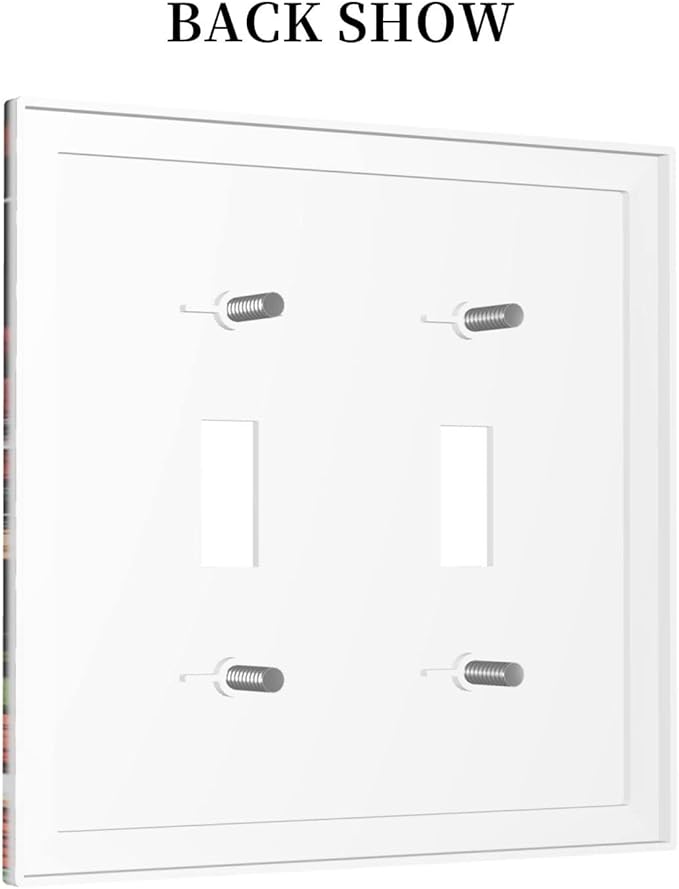 Mushroom Skull Skeleton Moon 2 Gang Double Toggle faceplate Decorative Light Switch Cover Star Plants Flora Electrical Switchplate Faceplate for Kitchen Bedroom Bathroom Standard Size