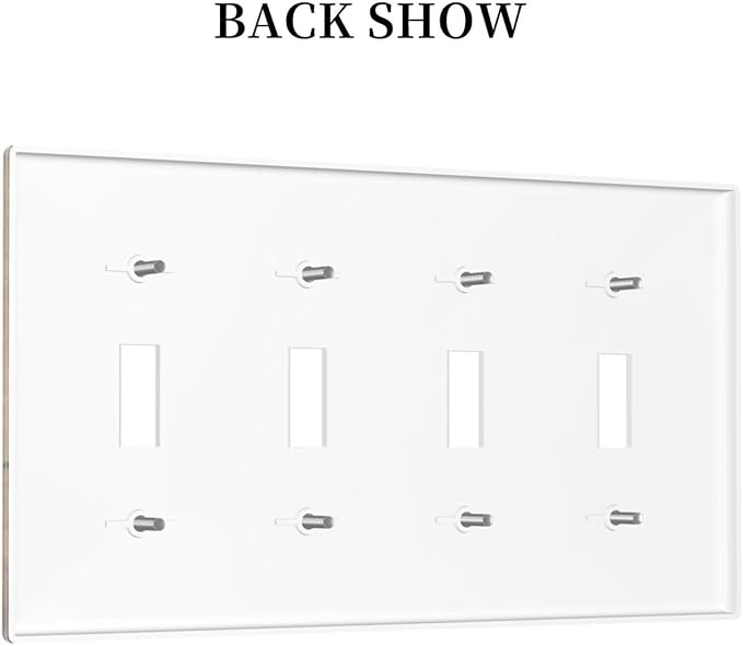 Decorative Art Light Switch Covers ColorFul Blooms Quad Toggle 4 Gang Wall Plate Switch plate Electrical Faceplate for Home Decor