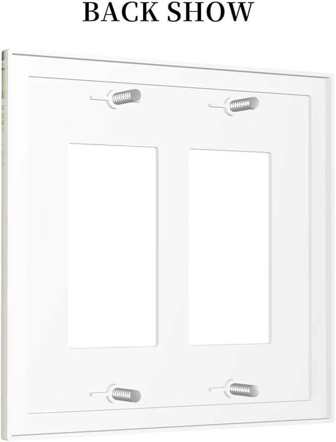 Decorative Outlet Covers Garden Flowers Green Leaves And Butterflies 2 Gang Double GFCI Rocker Electrical Wall Panels Light Switch Cover Plate for Bedroom Cabin Decor
