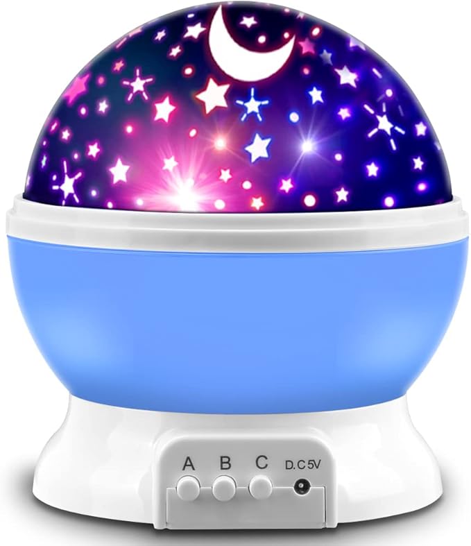 Star Projector Night Light for Kids, Kid Night Light Projector with Glow in The Dark Stars, Nightlight for Kids Room Decor, Gifts for 3 4 5 6 Year Old Boys Birthday Toys Blue