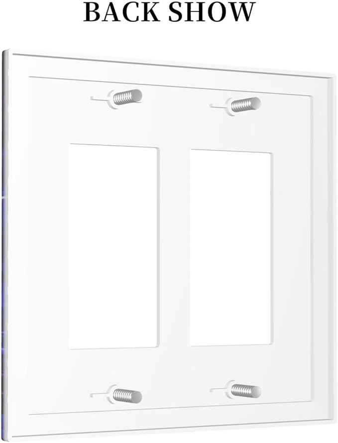 Astronaut Space Cool Galaxy Planet Decorative Outlet Covers 2 Gang Double GFCI Rocker Electrical Wall Panels Light Switch Cover Plate for Kids Room Nursery Decor