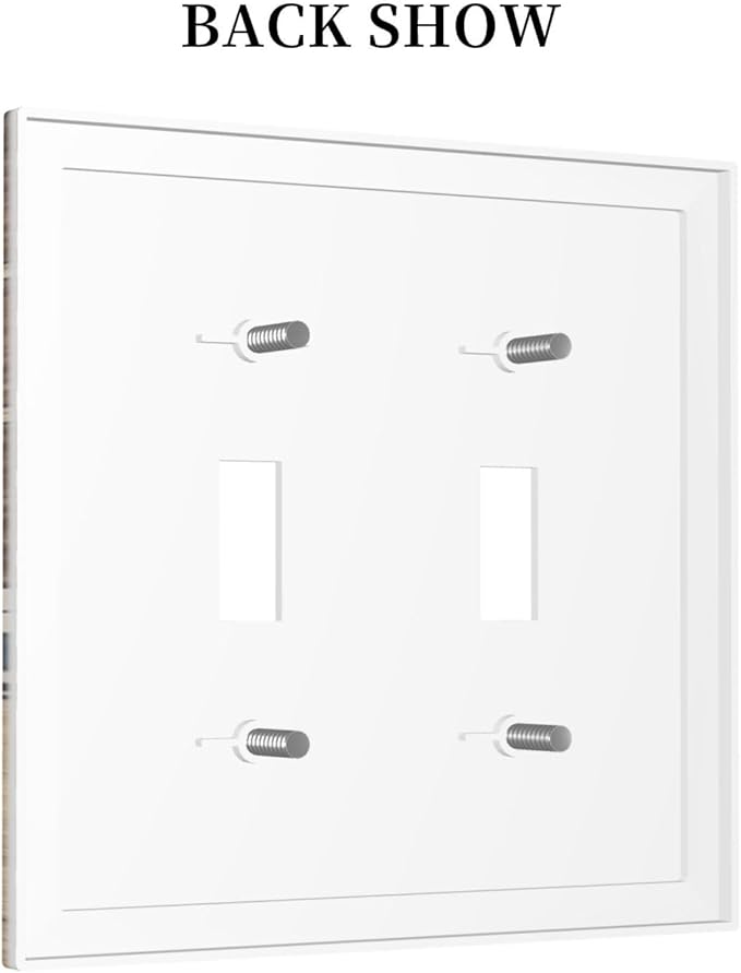 Blue Mountain Range Forest Nature Wilderness Wood Texture Decorative Switch Plates 2 Gang Double Toggle Outlet Light Switch Cover Wall Plate Electrical Faceplate for Farmhouse Home Decor
