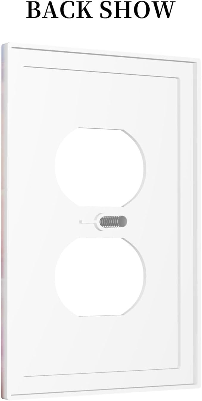 Colorful Abstract Clouds 1 Gang Wall Plate Single Duplex Outlet Cover Receptacle Decorative Light Switch Cover Plate Electrical Faceplate Socket for Bedroom Bathroom Kitchen Decor
