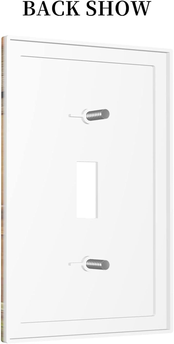 Decorative Switch Plate Covers Farm Cow Farmhouse Barn Door Rustic Vintage Wooden 1 Gang Single Toggle Light Switch Cover Jumbo Size Wall Plate Electrical Switchplate Receptacle Plug