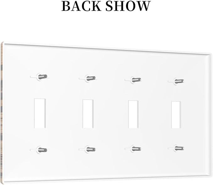 Pine Forest Natural Scenery Silhouette Wood Grain Light Switch Covers Quad Toggle Electrical Faceplate 4 Gang Wall Plate Decorative Switch Plates Cover for Farmhouse Home Decor