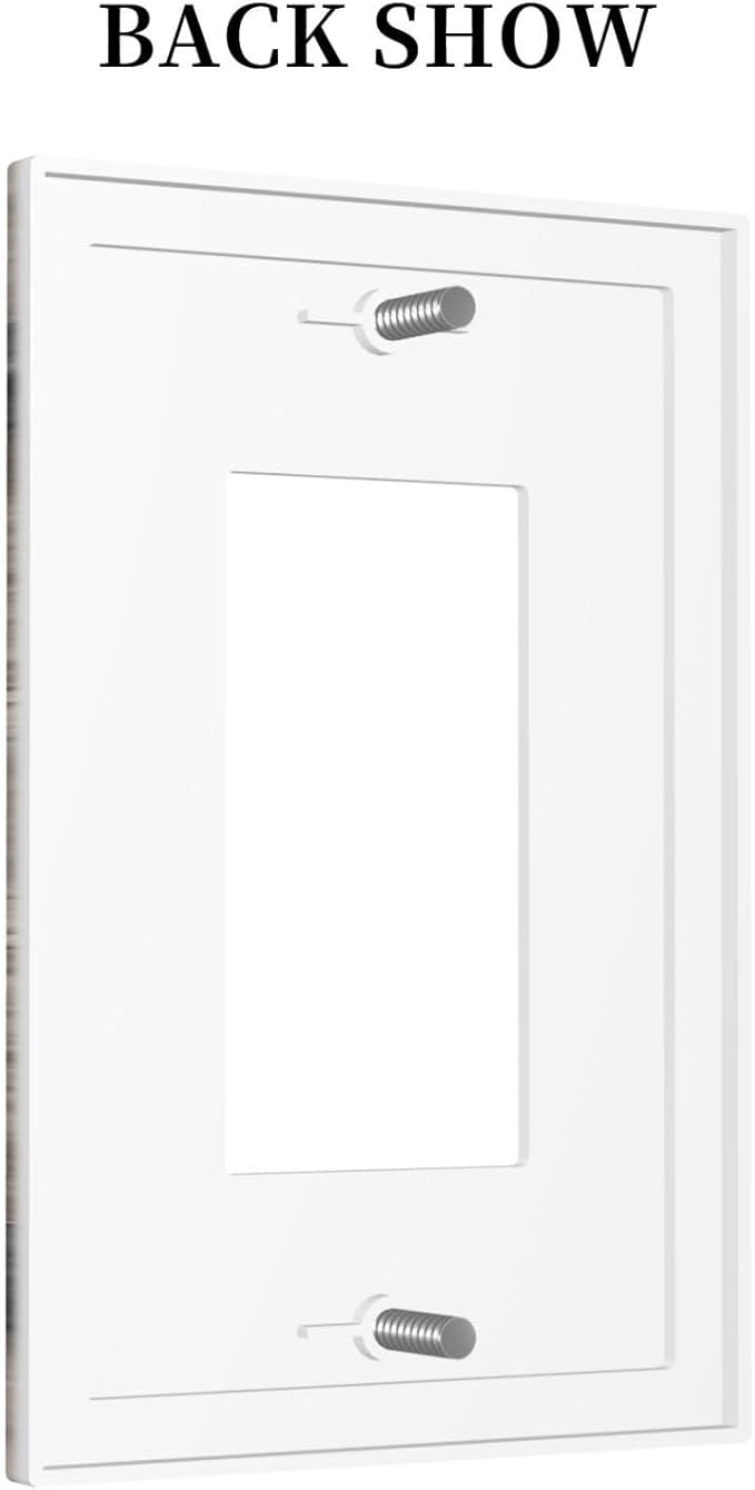 1 Gang Single Decorator/Rocker GFCI Outlet Wall Plate Light Switch Cover Plate Western Barn Door Wood Wooden Cabin Country Retro Electrical Device Face Plug Plate for Dimmers, Receptacle, USB Outlet