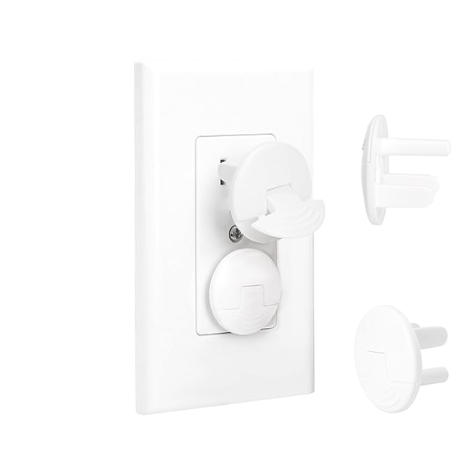 Bates- Outlet Covers Child Proof, 40 Pack, White, Round 3 Prong Outlet Covers
