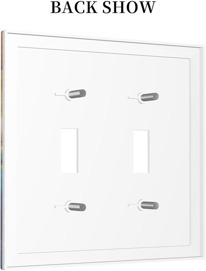 Light Switch Cover Plate Iridescent Abstract Colorful Clouds 2 Gang Double Toggle Decorative Switch Plates Rainbow Wall Plates Electrical Outlet Covers for Bathroom Home Decor